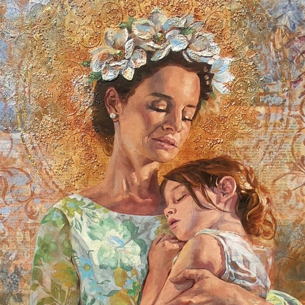 Help thou mine unbelief. Oil painting on multimedia board. Divine Feminine art by Lynde Mott.